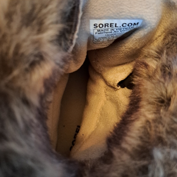 SOREL Quarry Gray Explorer Joan Waterproof Leather Suede Boots Women Size 10 - Picture 9 of 11